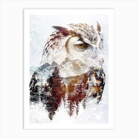 Poster Owl Wild Animal Illustration Art 02 Art Print