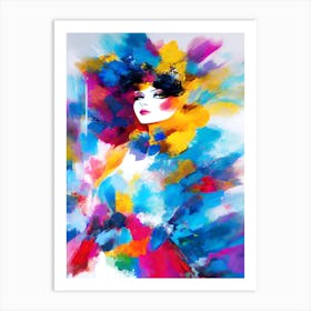 Woman In A Colorful Dress Art Print