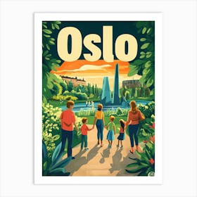 Aihrgdesign A 1970s Inspired Travel Poster For Oslo 1 Art Print