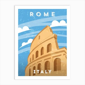 Rome, Italy — Retro travel minimalist art poster Art Print