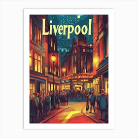 Aihrgdesign A 1970s Inspired Travel Poster For Liverpool 1 Art Print