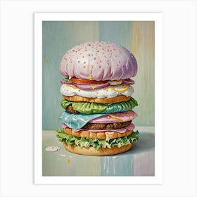 Crazy Rainbow Burger Art Print