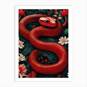 Red Snake Art Print