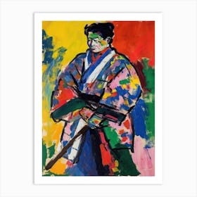 Samurai In Fauvist Matisse Japanese Style  8 Art Print