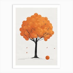 Orange Tree Pixel Illustration 1 Art Print