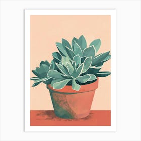 Succulents Plant Minimalist Illustration 5 Art Print