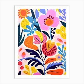 Flowers 29, Matisse style, Floral texture Art Print