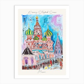 Poster Of Moscow, Dreamy Storybook Illustration 2 Art Print