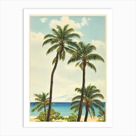 Wailea Beach Maui Hawaii Vintage Art Print