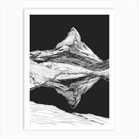 Beinn Dorain Mountain Line Drawing 4 Art Print