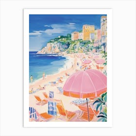 Tropea, Calabria   Italy Beach Club Lido Watercolour 1 Art Print