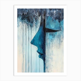 Abstract Blue Acrylic Painting 1 Art Print