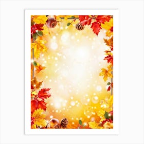 Autumn Leaves Glowing With Bright Yellows Fiery Oranges And Deep Reds Encased Within A Whimsical (2) Art Print