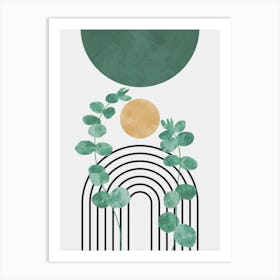 Geometric and floral composition 15 Art Print