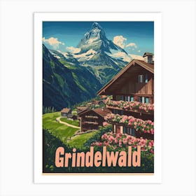 Aihrgdesign A Retro Travel Poster For Grindelwald 2 Art Print