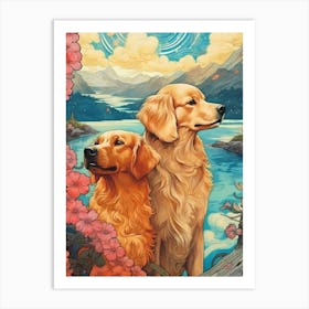 Golden Retriever Painting Art Print