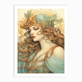 Athena Art Nouveau 2 Art Print