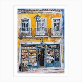 Lisbon Book Nook Bookshop 3 Art Print