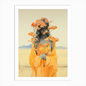 portrait of a woman in a field illustration 7 Art Print