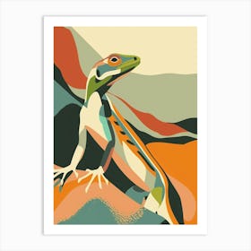 Skinks Lizard Abstract Modern Illustration 3 Art Print