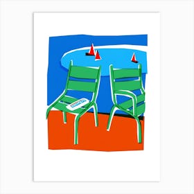 Chairs At The Pool Art Print