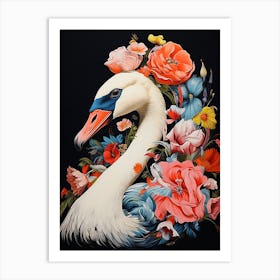 Bird With A Flower Crown Swan 1 Art Print