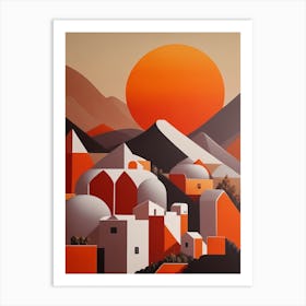 City At Sunset Art Print