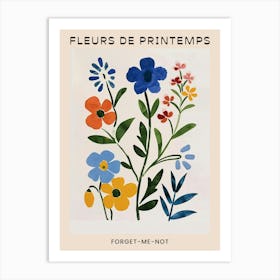 Spring Floral French Poster  Forget Me Not 3 Art Print