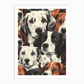 Perfectly Repeatable Artwork With Cute Dog Faces 28 Art Print