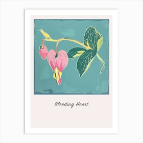 Bleeding Heart Square Flower Illustration Poster Art Print