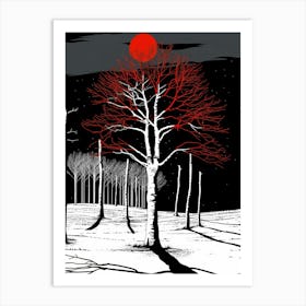 Tree In The Snow 4 Art Print