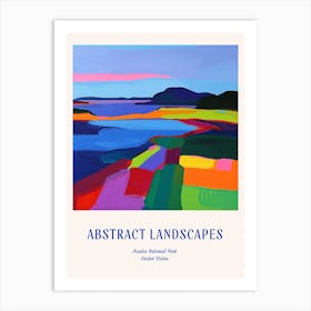 Colourful Abstract Acadia National Park Usa 4 Poster Blue Art Print