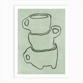 Cups Of Coffee Art Print