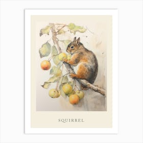 Beatrix Potter Inspired  Animal Watercolour Squirrel 4 Art Print