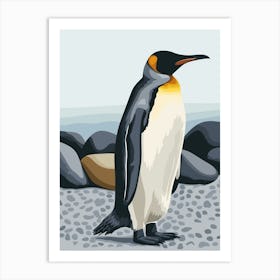 King Penguin Ross Island Minimalist Illustration 2 Art Print