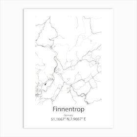 Finnentrop,Germany Minimalist Map Art Print