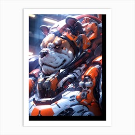 Bulldog In Space 3 Art Print