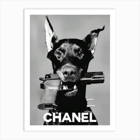 Doberman Gun Luxury Fashion Chanel Art Print