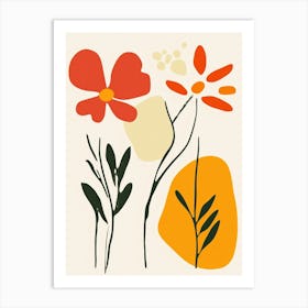 Flowers And Leaves 7 Art Print