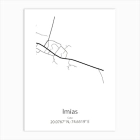 Imias,Cuba Minimalist Map Art Print