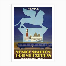 Venice, Simplon Orient Express Art Print