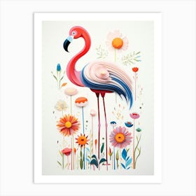 Scandinavian Bird Illustration Greater Flamingo 3 Art Print