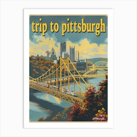 Vintage Travel Poster Pittsburgh Art Print