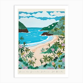 Poster Of Anse De Grande Saline St Barts, Matisse And Rousseau Style 2 Art Print