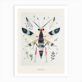Colourful Insect Illustration Cricket 10 Poster Art Print