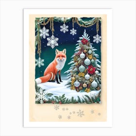 William Morris Christmas Fox 9 Art Print