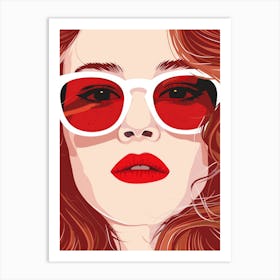 Illustration Of A Woman In Sunglasses 2 Art Print