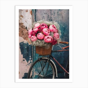 Peonies On A Bicycle Art Print