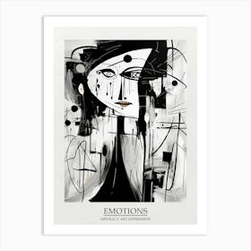 Emotions Abstract Black And White 5 Poster Art Print