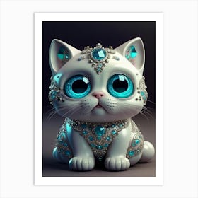 Cute Cat With Blue Eyes Art Print